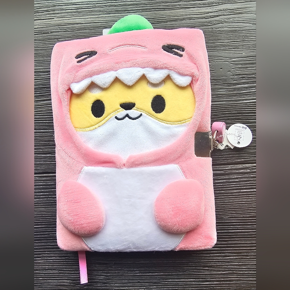 Pink Plush Animal Diary for Kids
